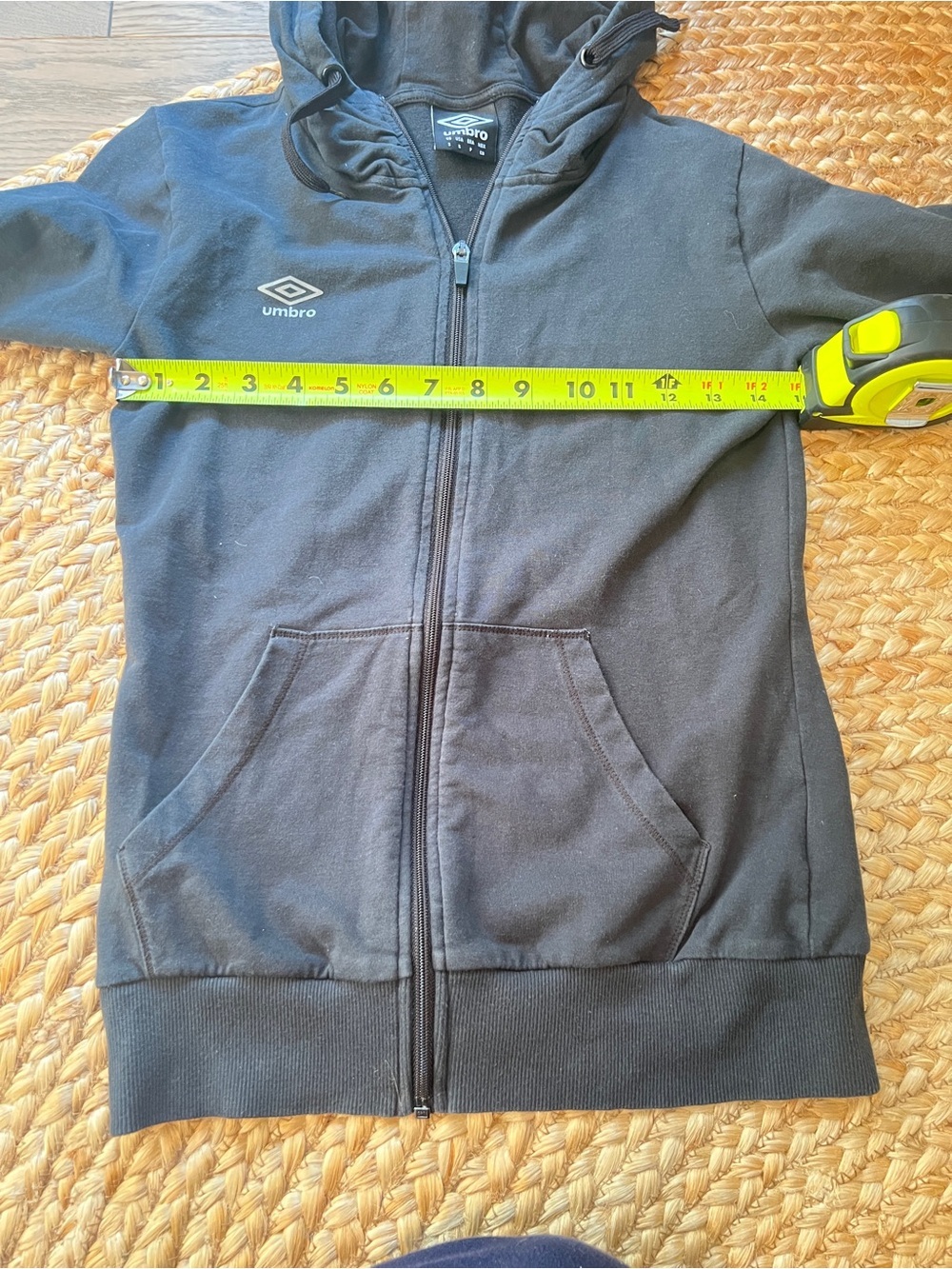 Umbro Black Full-Zip Hoodie with White Logo - Picture 3 of 6